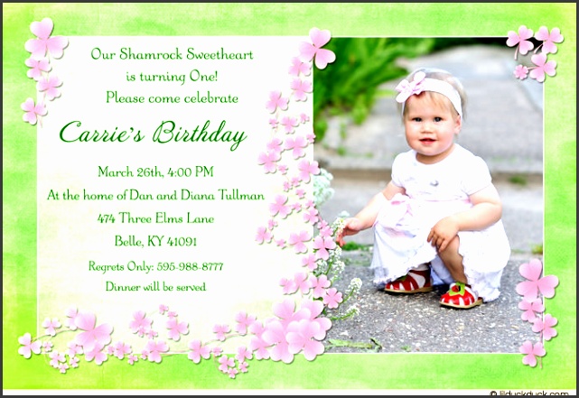 baby birthday cards green background and some party information pleting simple and elegant stunning adding by