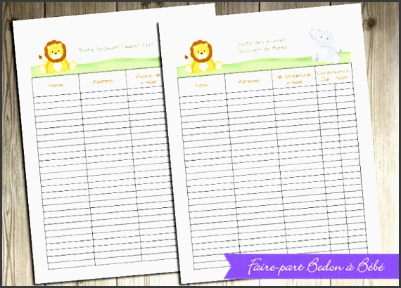 printable baby shower guest list template