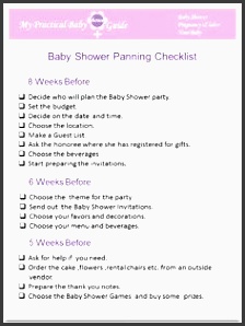 free printable baby shower planning checklist