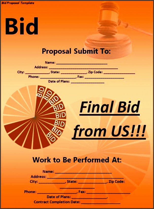 bid proposal template free word templates