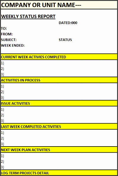 weekly status report fit 422 2c622