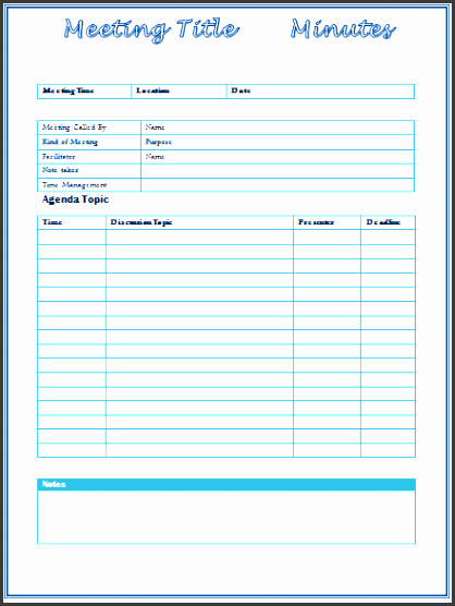 meeting minutes template for word