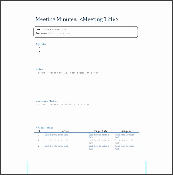 meeting minutes sample template