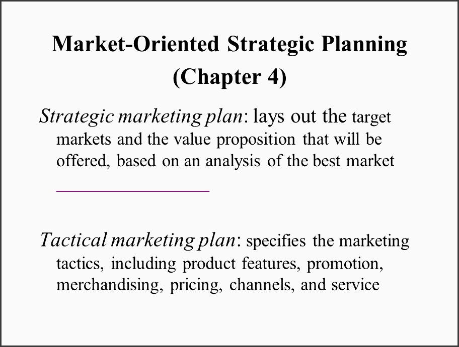 2 market oriented strategic planning chapter 4 strategic marketing