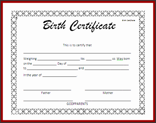 birth certificate templates for word 22 official amazing template microsoft