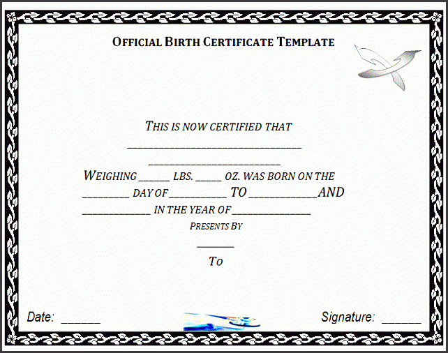 official birth certificate template make lively