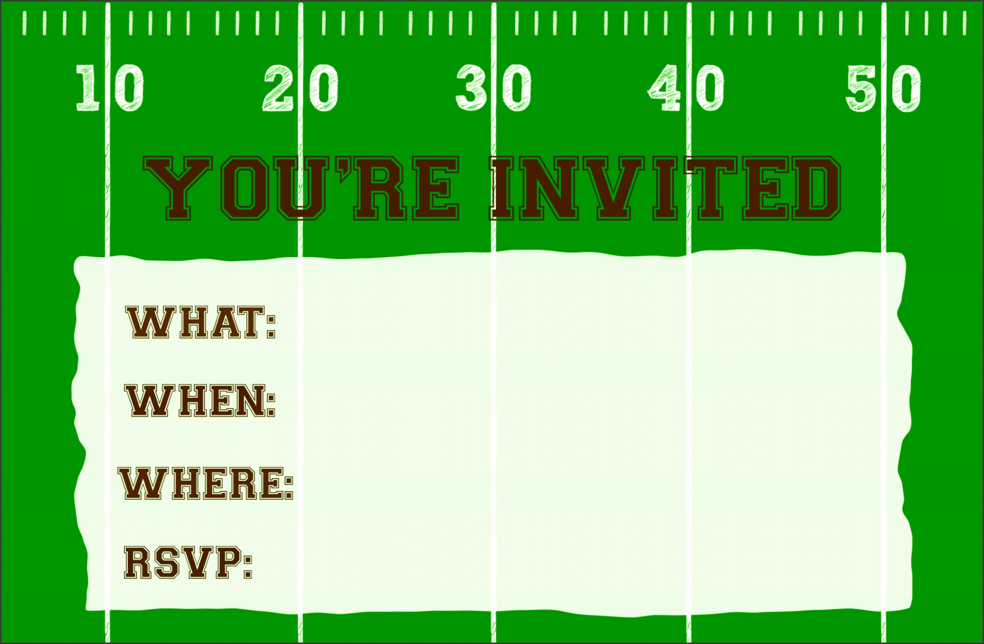football invitation printable single image