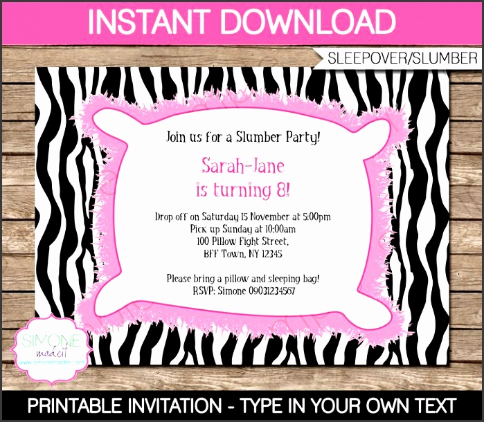 slumber party invitations template
