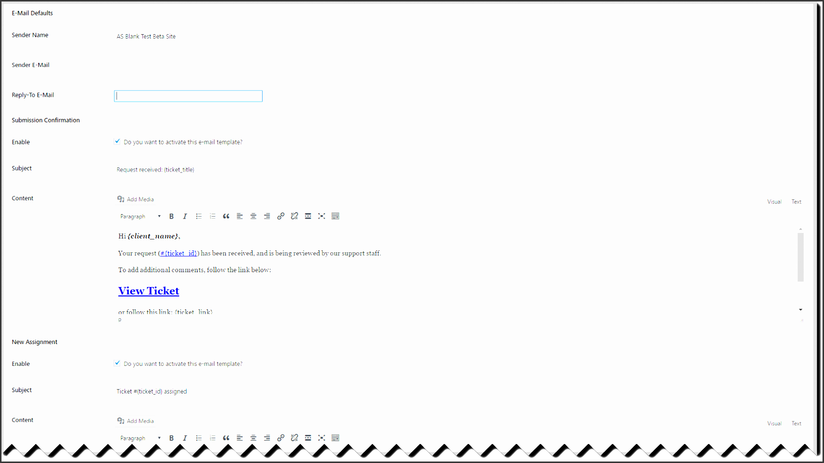 email addresses and templates for outgoing emails 6 templates available including submission confirmation reply alert to agent reply alert to client