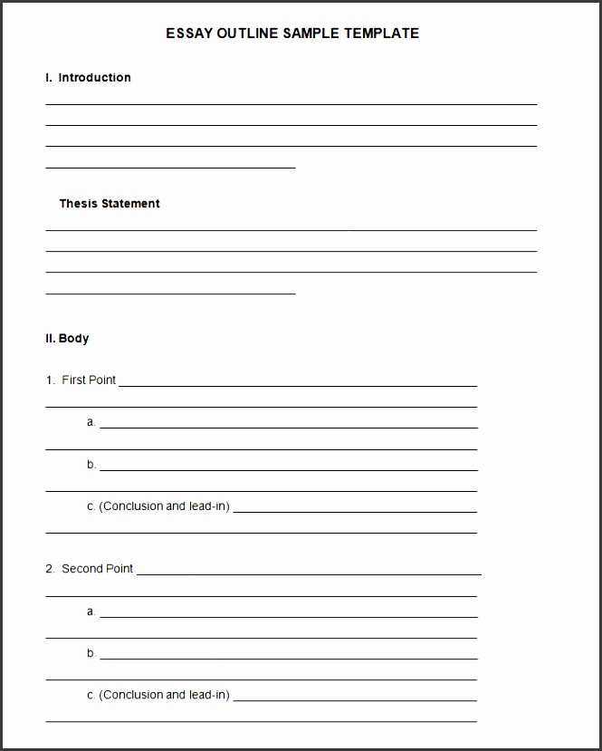 pdf and word formatted sample essay outline template