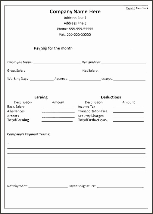 blank payslips templateyslip template doc