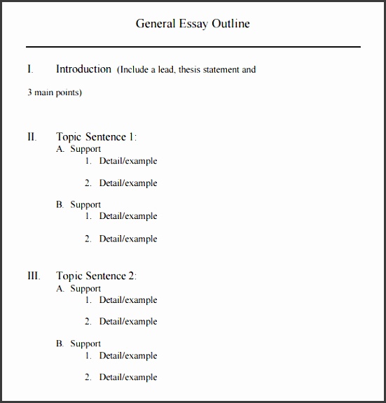 blank general essay outline template