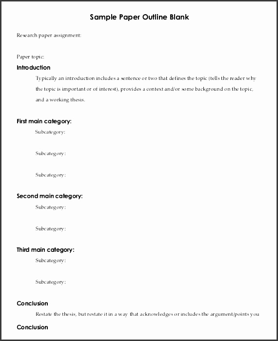 blank research paper outline template