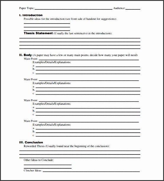 blank outline template for research paper