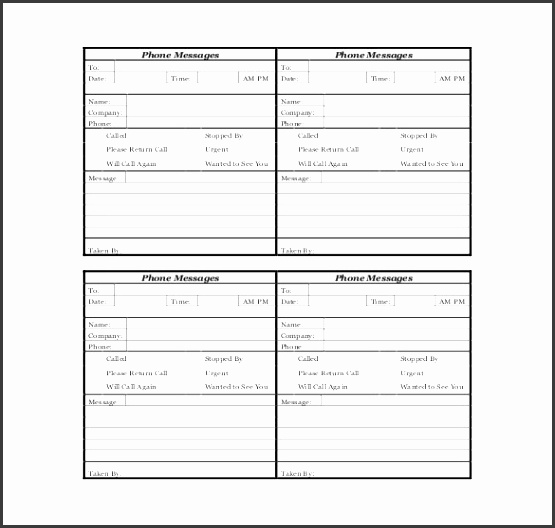 free phone message log pdf format1
