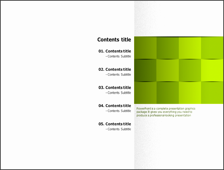 002ok style powerpoint template table of contents