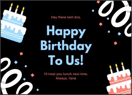 pink and blue brother birthday card