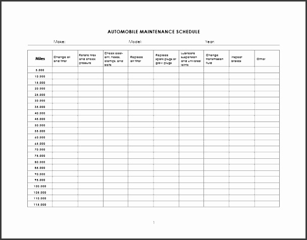 vehicle maintenance schedule