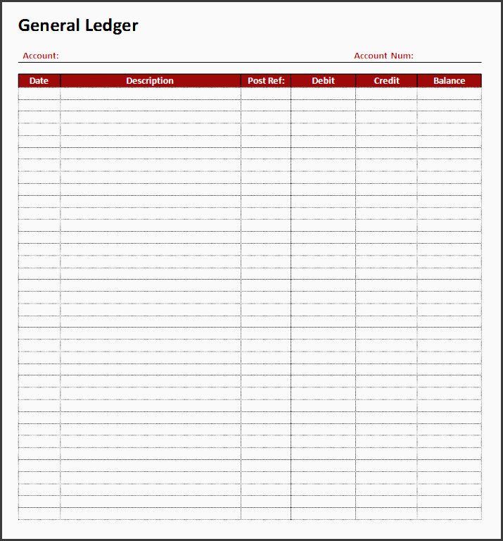 general ledger word template more