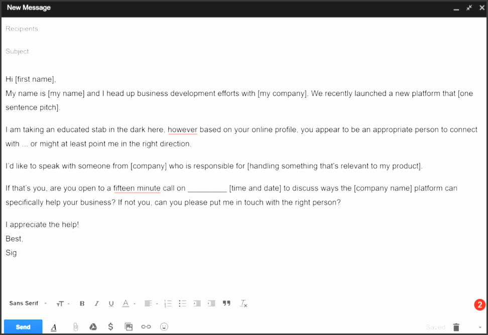 cold email template 2