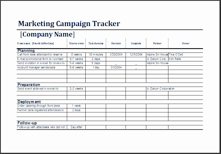 marketing campaign report template tm sheet
