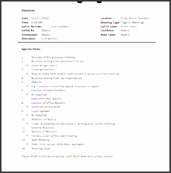 20 meeting agenda templates