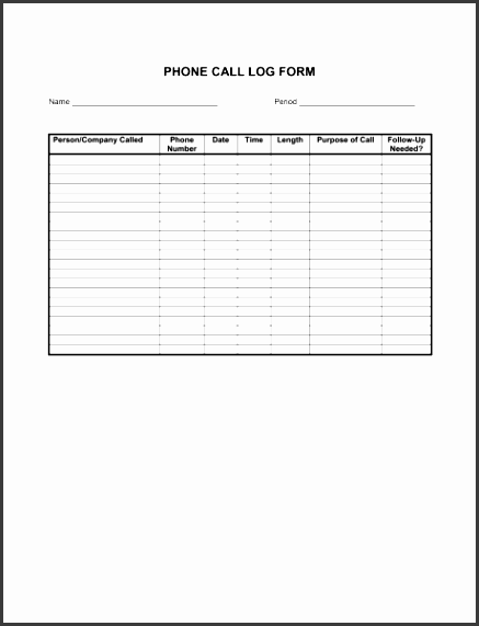 telephone tracking log 1 fill in the blanks 2 customize template 3 save as print share sign done