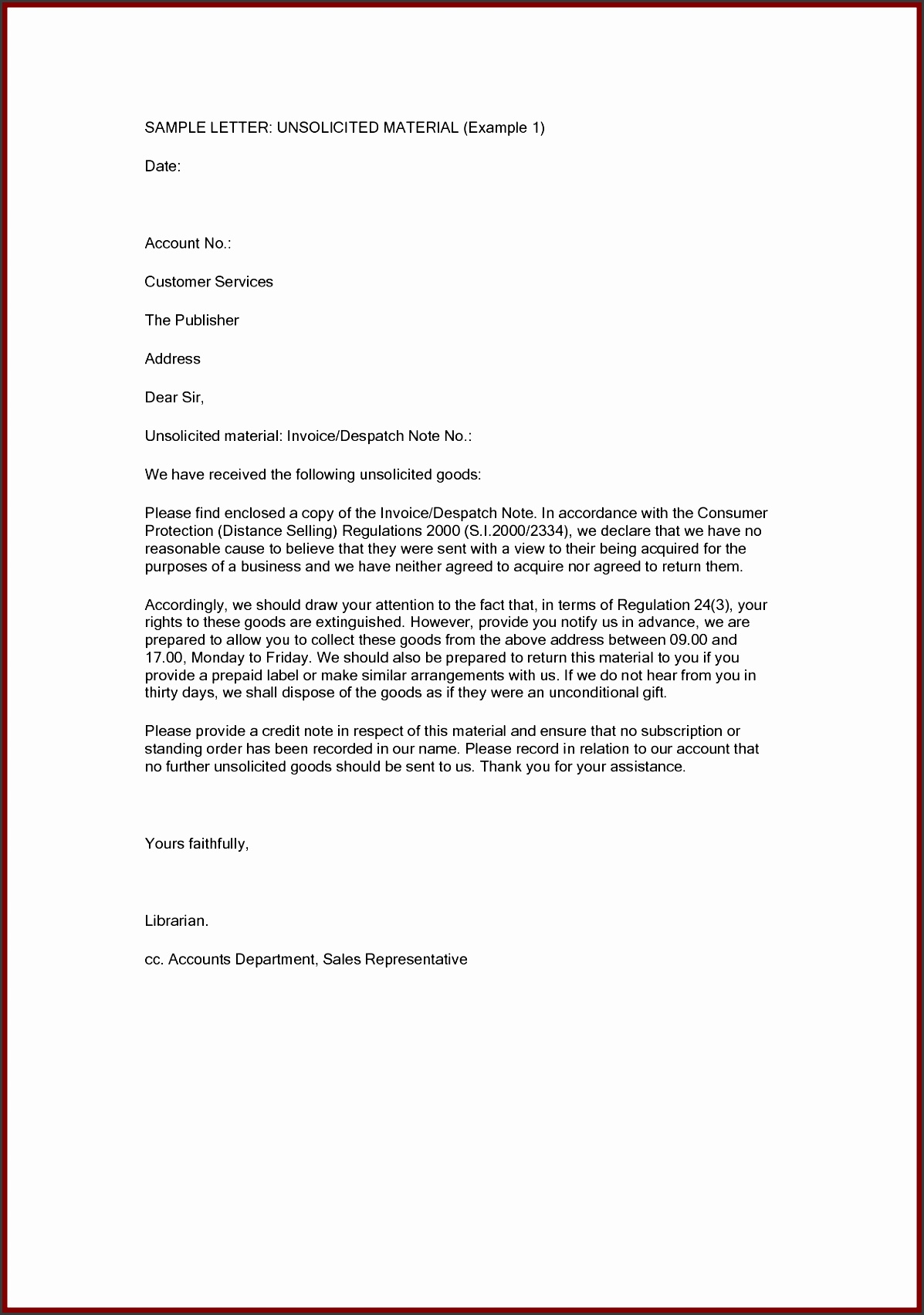 Unsolicited proposal cover letter example
