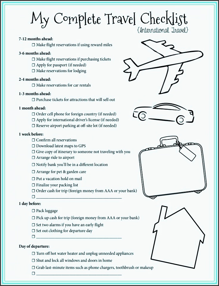 free printable checklist for all of your travel needs how to plan a trip