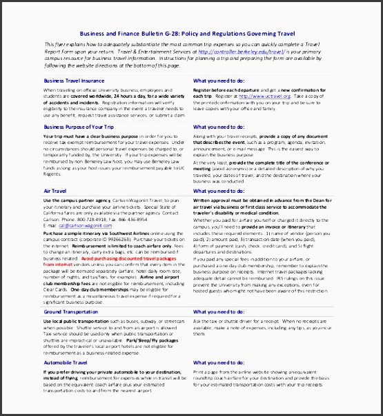 business travel agenda template pdf format