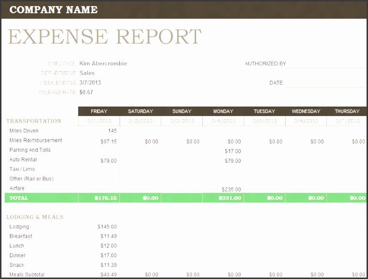 impressive weekly expense report template for microsoft office templates