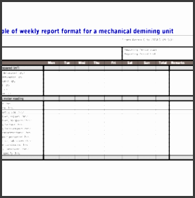weekly operations report format for a mechanical demining by gof a part of under business templates