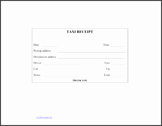 blank printable taxi cab receipt template
