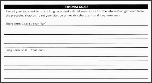 personal goals worksheet