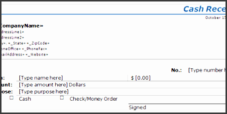 cash receipt template