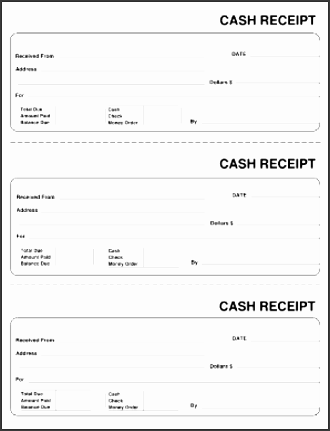 cash receipt template