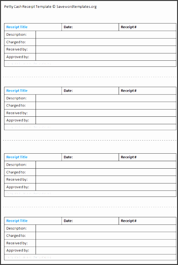 petty cash receipt template