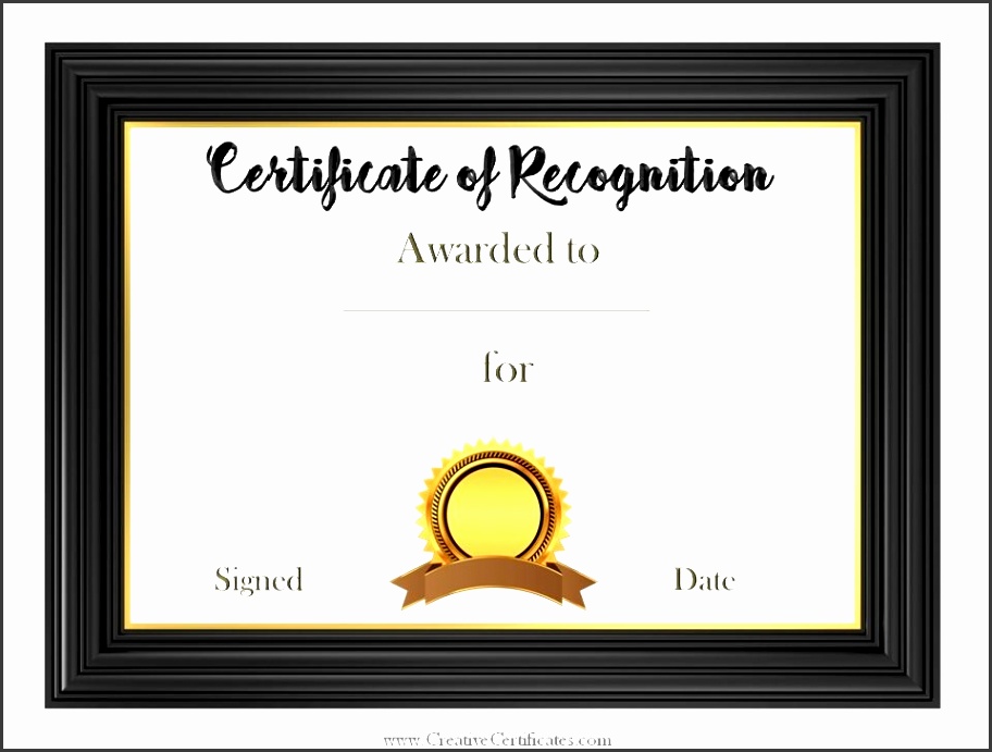 free certificate of recognition template customize online vhcau black border