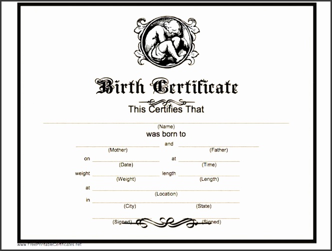 printable birth certificate template 02