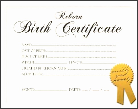 reborn birth certificate template