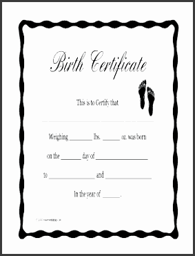birth certificate template