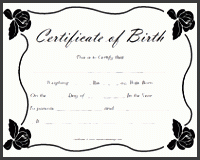 printable victorian birth certificate template