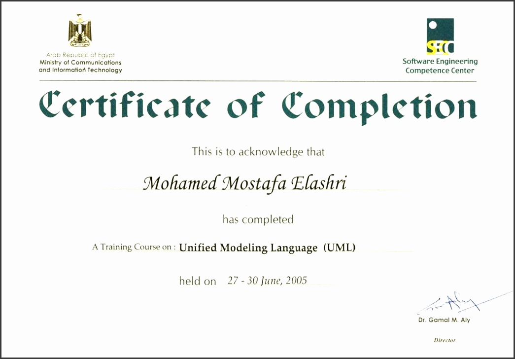training certificate template