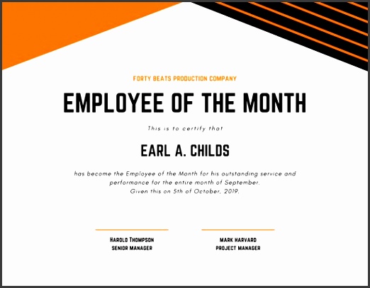 orange and black lines pletion certificate