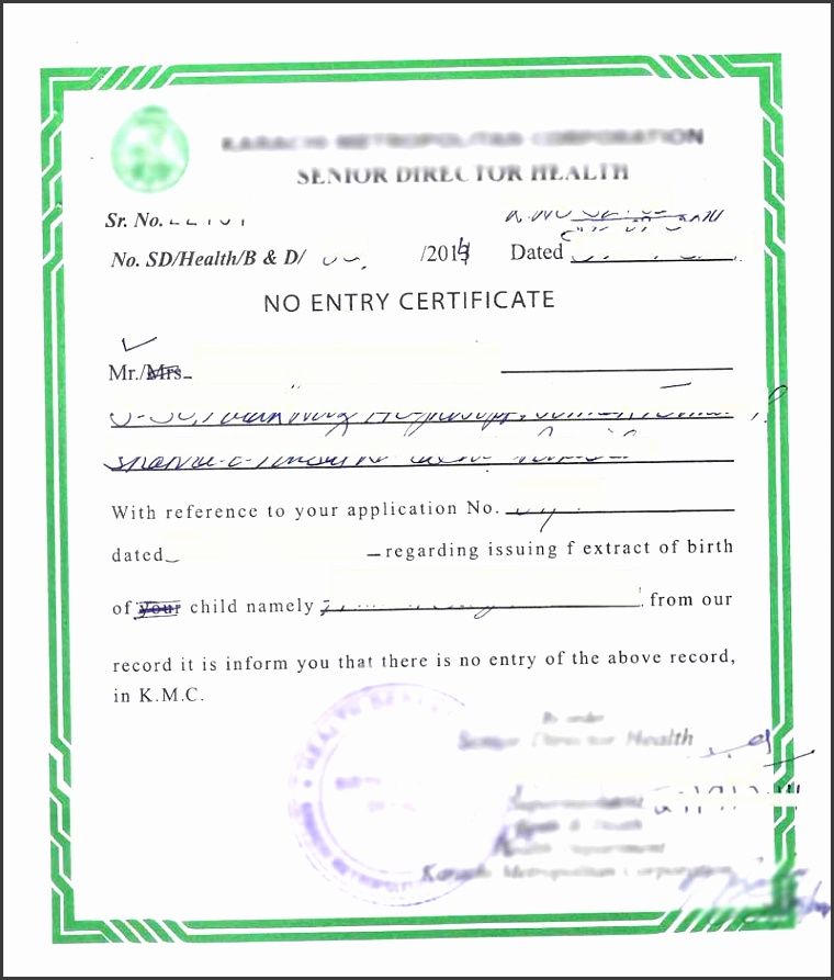 sample no entry birth certificate pakistan d5a7b9