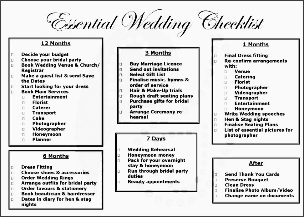 simple wedding planning checklist
