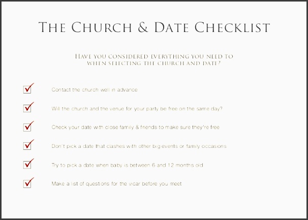 c o m 5 the church date checklist