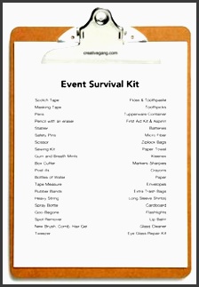 event survival checklist