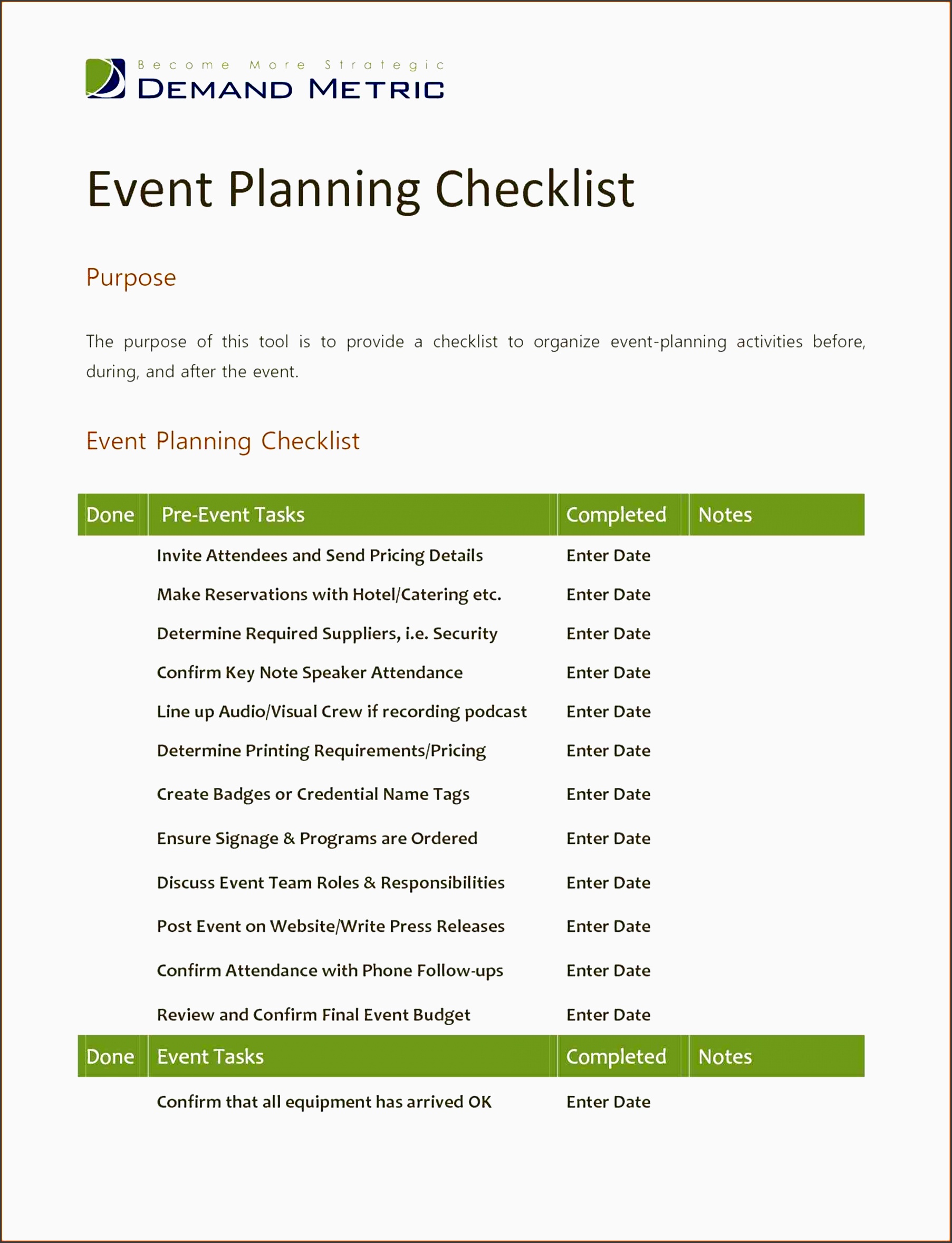 7 Church event Planning Checklist Template SampleTemplatess