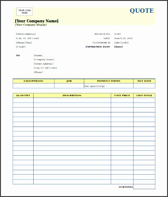 invoice template for spreadsheets excel format